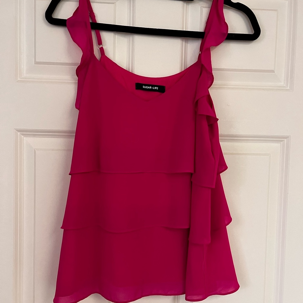 Sugarlips Pink Ruffled Tiered Camisole